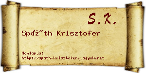 Spáth Krisztofer névjegykártya