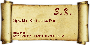 Spáth Krisztofer névjegykártya